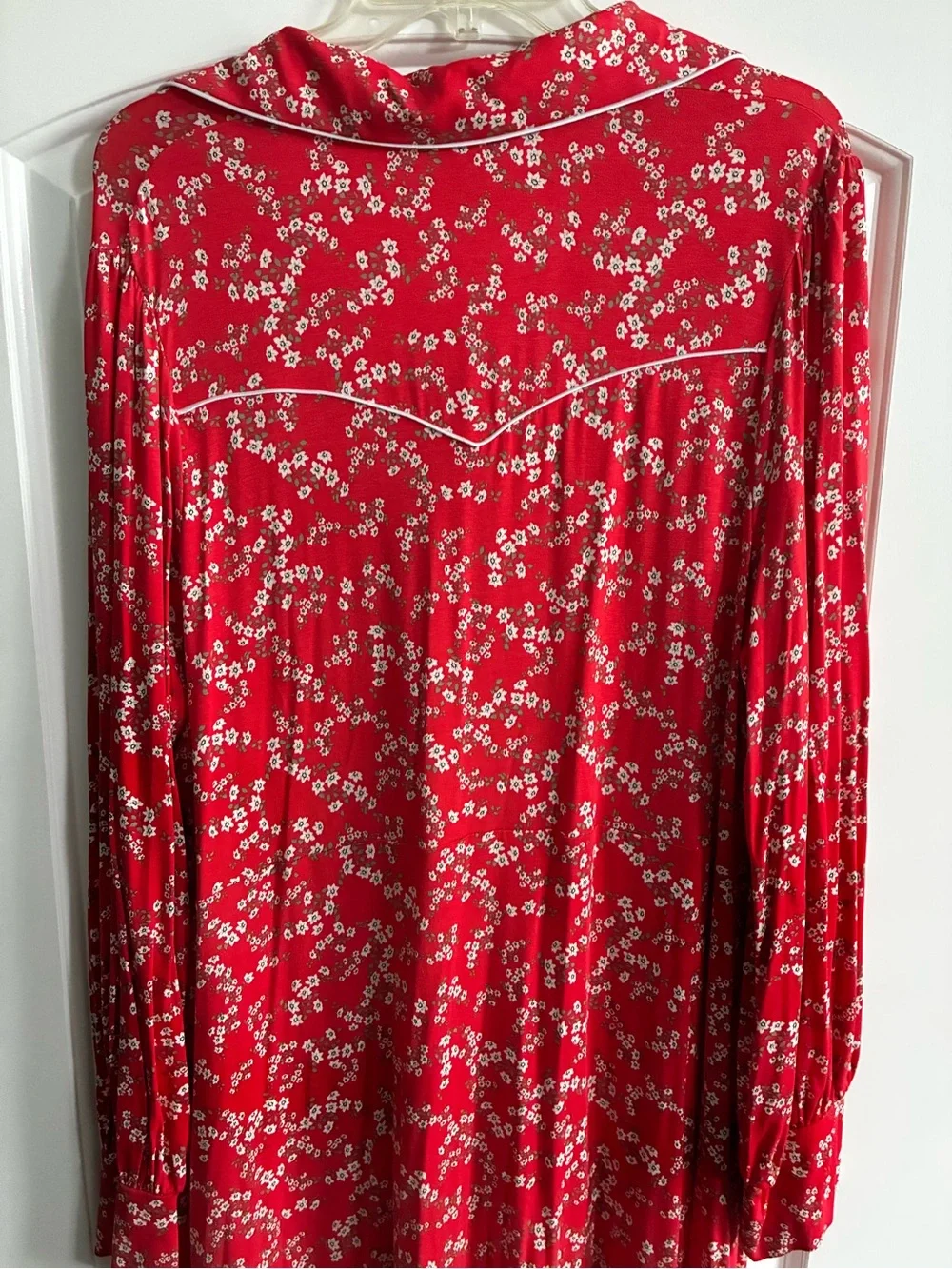 ASOS Red Floral Maxi Dress with White Blossom Print
